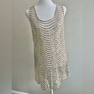 Victorias Secret Fairy Mermaidcore Gold Sequin Sheer Swimsuit Coverup Medium